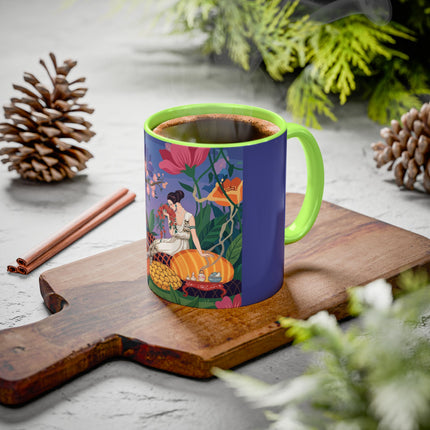 The Garden Of Quiet Reverie Colorful Mugs – Art Deco Botanical Serenity