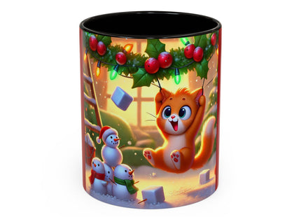 Naughty or Nice Kitten Christmas Colorful Mugs (11oz, 15oz)