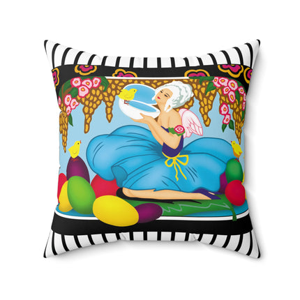 Blooms and Chicks Spun Polyester Square Pillow