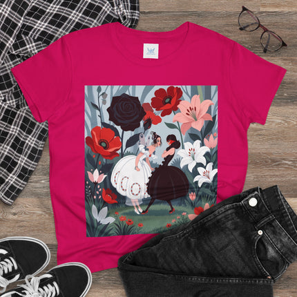 🌹🖤 The Midnight Rose Garden Cotton Tee – Art Deco Floral Fashion
