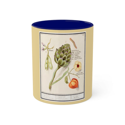 Artichoke, Broad Beans, and Lantern Plant by Anselmus Boëtius de Boodt Colorful Mugs, 11oz