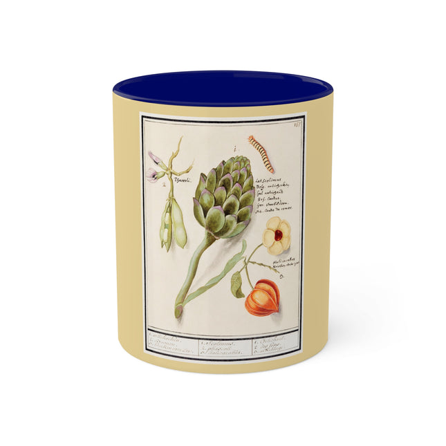 Artichoke, Broad Beans, and Lantern Plant by Anselmus Boëtius de Boodt Colorful Mugs, 11oz