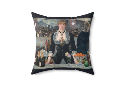 A Bar at the Folies-Bergère by Edouard Manet Spun Polyester Square Pillow