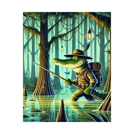 🐊🌿 Swamp Stalker Matte Vertical Poster – Mystery, Power & Primal Adventure