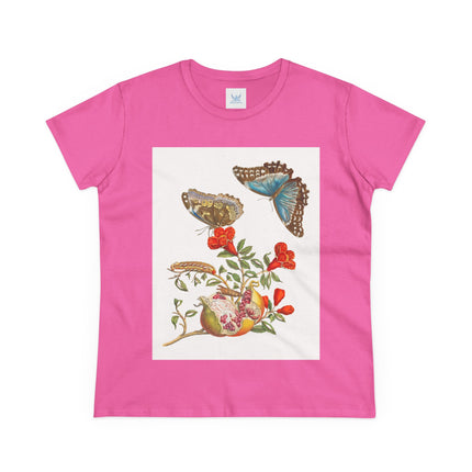 Blue Butterflies and Pomegranate Cotton Tee