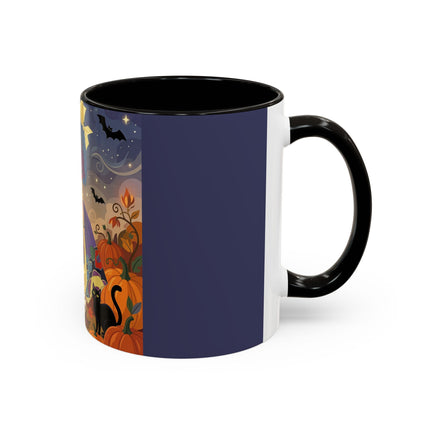 🌙🎃 The Moonlit Garden Walk Colorful Mug – Elegant Halloween Charm