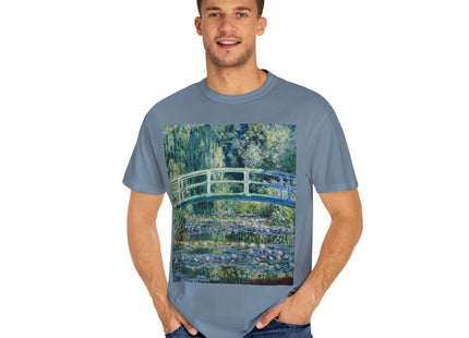 Water Lilies and Japanese Bridge by Claude Monet Unisex Garment-Dyed T-shirt