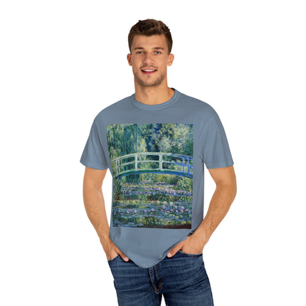 Water Lilies and Japanese Bridge by Claude Monet Unisex Garment-Dyed T-shirt