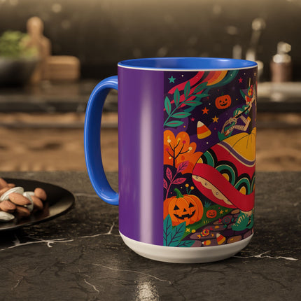 🌙🎃 The Lady Of Moonbeam Hollow Colorful Mug – Whimsical Halloween Charm