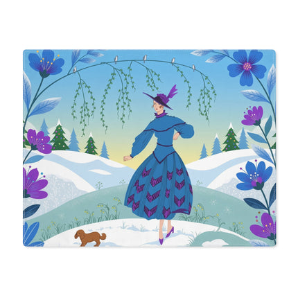 💙❄️ The Lady Of The Winter Blue Garden Placemat – Art Deco Christmas Elegance