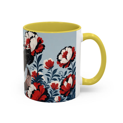 ❤️🌺 The Scarlet Blossom Dancer Colorful Mug – Art Deco Fashion Whimsy