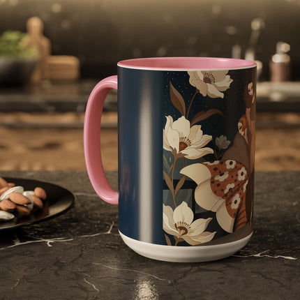 🌸✨ The Midnight Magnolia Masquerade Colorful Mug – Art Deco Nocturne