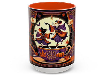 Theatrical Halloween Mice on Teacup Colorful Mugs (11oz, 15oz)
