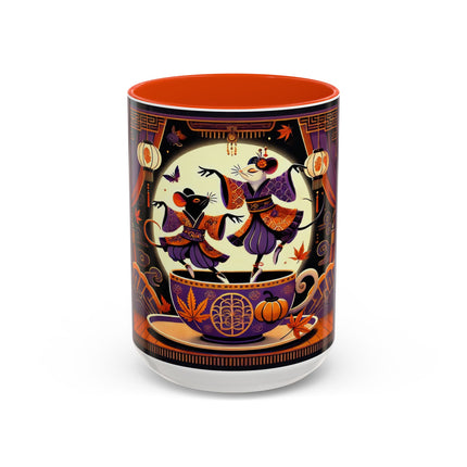 Theatrical Halloween Mice on Teacup Colorful Mugs (11oz, 15oz)