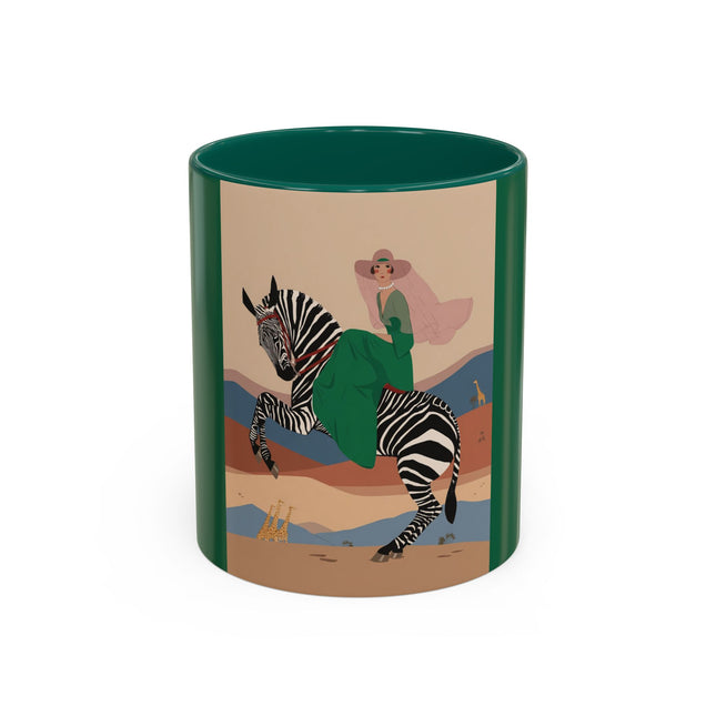Zebra Rider Colorful Mugs – Safari Chic & Art Deco Adventure