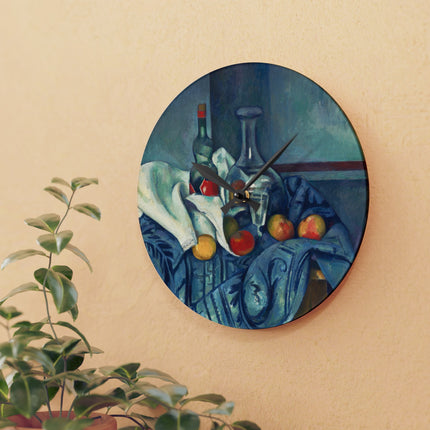 The Peppermint Bottle by Paul Cézanne Acrylic Wall Clock, Round and Square