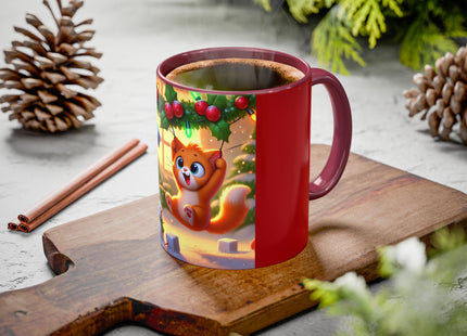Naughty or Nice Kitten Christmas Colorful Mugs (11oz, 15oz)