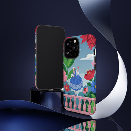 🌺🪭 The Lady Of The Grand Flower Terrace Phone Case – Art Deco Garden Elegance
