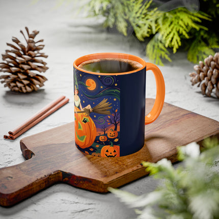 🧙‍♀️🎃 The Witch Of Pumpkin Moon Hollow Colorful Mug – Whimsical Halloween Magic