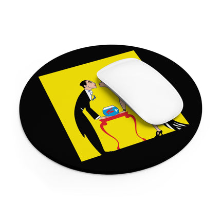 A Moment of Elegance: A Passionate Embrace Amidst Golden Splendor Mouse Pad, Round and Rectangle