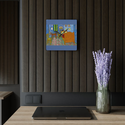 The Bedroom by Vincent van Gogh Acrylic Wall Clock, Round and Square