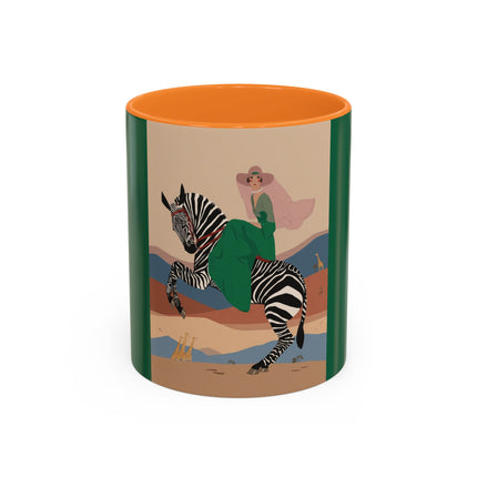 Zebra Rider Colorful Mugs – Safari Chic & Art Deco Adventure