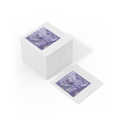 Lavender Fairy White Coined Napkins