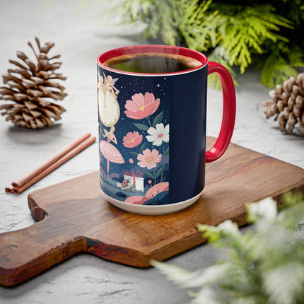 🕛🌸 Midnight Waltz Before Christmas Colorful Mug – Art Deco Holiday Fantasy