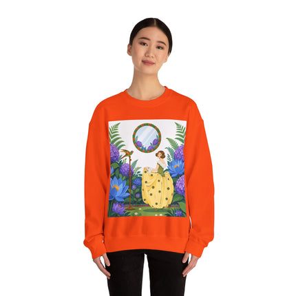 🦜🪷 The Parrot Garden Reflection Crewneck Sweatshirt – Art Deco Fashion Whimsy