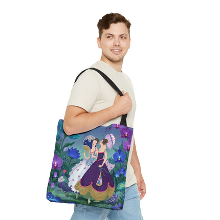 🌸☂️ The Ladies Of The Garden Promenade Tote Bag – Art Deco Floral Elegance