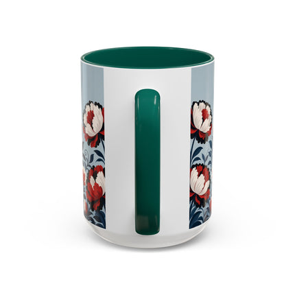 ❤️🌺 The Scarlet Blossom Dancer Colorful Mug – Art Deco Fashion Whimsy