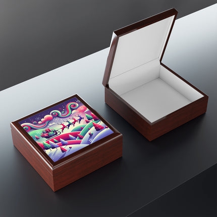 Festive Reindeer Flight Jewelry Box