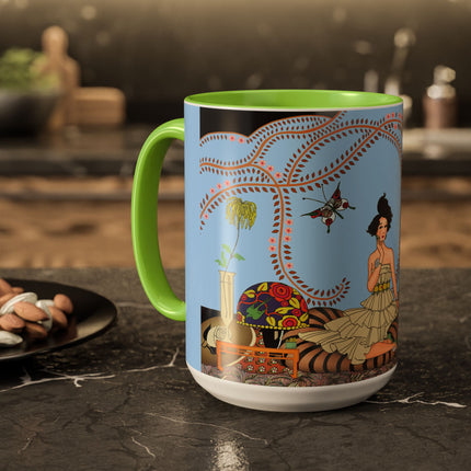 Minuit … ou l’appartement à la mode by George Barbier Colorful Mugs (11oz, 15oz)