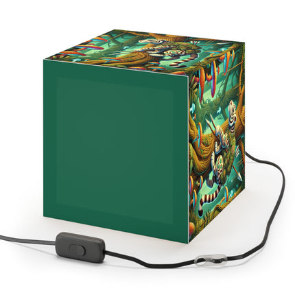 🐅🌿 The Silent Stripes Light Cube Lamp – Stealth, Grace & Enchanted Forest