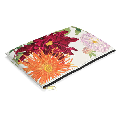 Dahlia Accessory Pouch – Botanical Art Design Inspired By Tanigami Kônan