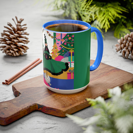 🎄🎁 The Emerald Christmas Belle Colorful Mug – Colorful Holiday Fashion Fantasy