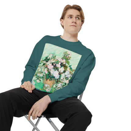 Roses by Vincent Van Gogh Unisex Garment-Dyed Sweatshirt