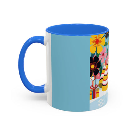 🌼🎄 The Christmas Blossom Belle Colorful Mug – Colorful Art Deco Holiday Fantasy