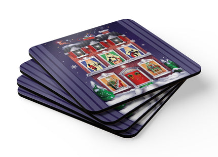 A Christmas Eve Celebration Corkwood Coaster Set