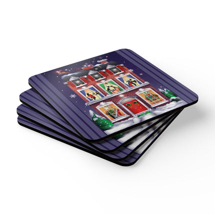 A Christmas Eve Celebration Corkwood Coaster Set