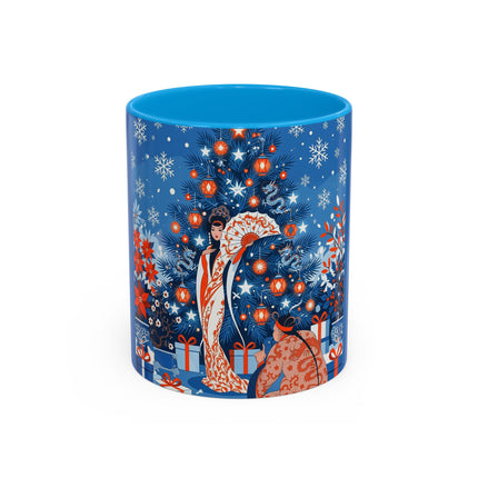🎋❄️ The Winter Lantern Celebration Colorful Mug – Elegant Asian Christmas Fantasy