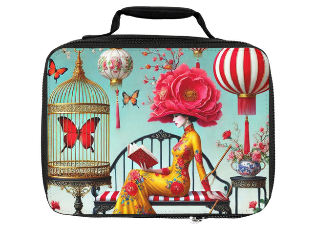 Reading In A Painted Garden Lunch Bag