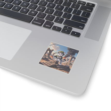 🐆🔭 The Snow Leopard Lookout Kiss-Cut Sticker – Adventure, Curiosity & Fearless Style