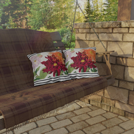 Dahlia Flower by Tanigami Kônan Outdoor Pillows