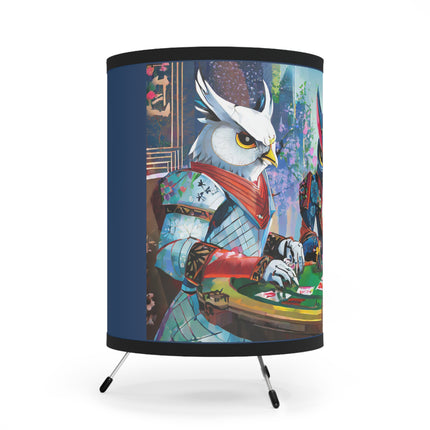 Cyberpunk Owl & Raven Tripod Lamp