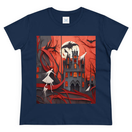Halloween Night Scene Women's Midweight Cotton Tee