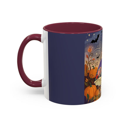 🌙🎃 The Moonlit Garden Walk Colorful Mug – Elegant Halloween Charm