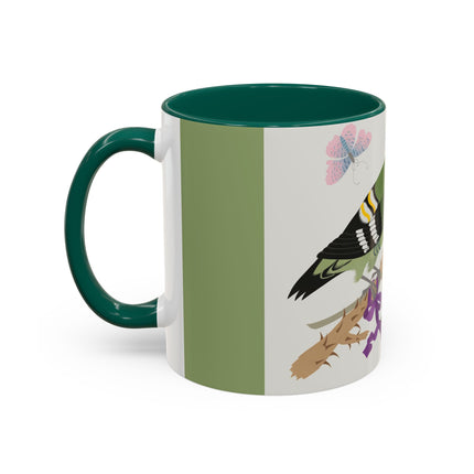 Woodpecker & Rose Colorful Mugs – Vibrant Spring & Bold Beauty
