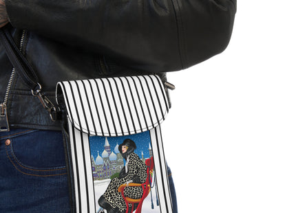 Elegant Winter Woman in Sleigh Small Cell Phone Wallet