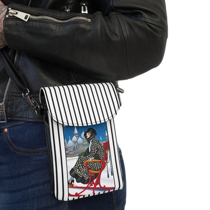 Elegant Winter Woman in Sleigh Small Cell Phone Wallet